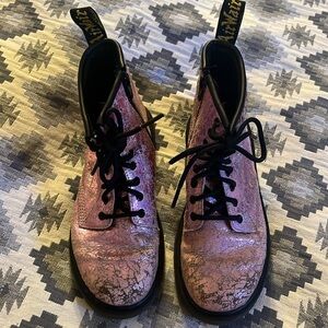 Girls pink glitter Dr. Martens, size US 2